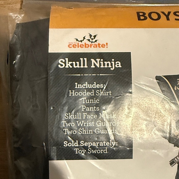 Skull Ninja Halloween Costumes Size Boys’ Large ( 10/12 ) - Picture 2 of 2